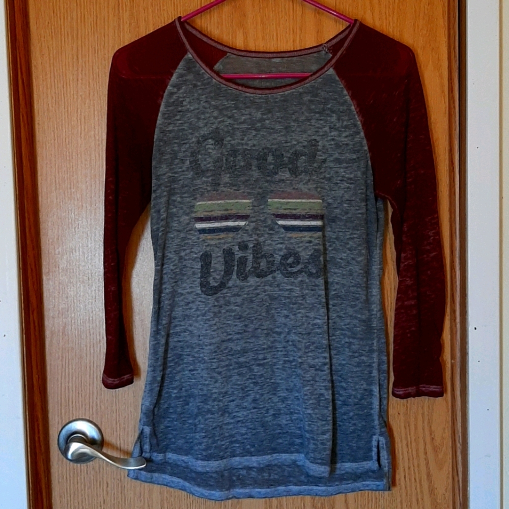 Baseball Sleeve Burnout Shirt